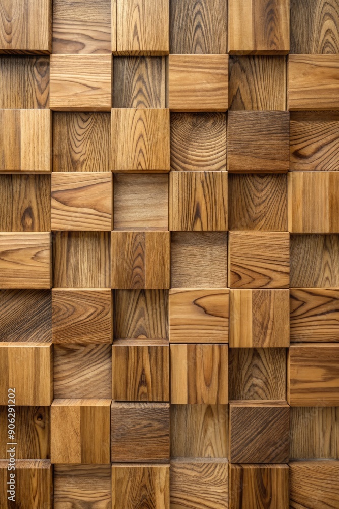 Wooden block mosaic pattern. Wooden block mosaic pattern.