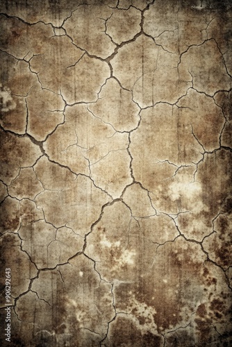 Cracked, aged concrete wall texture.