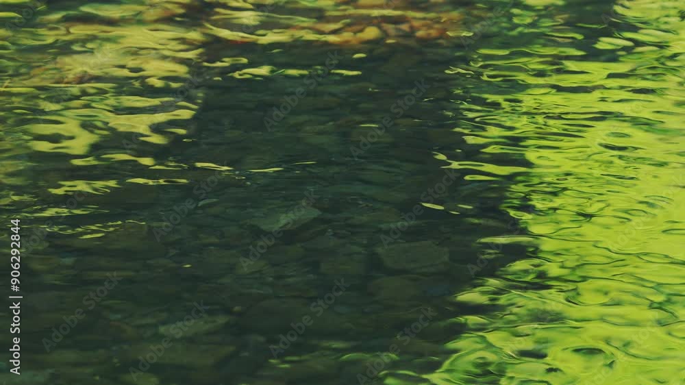 Beautiful landscape of clear water flowing by the waterfall in the river, Environment or nature, Nobody	