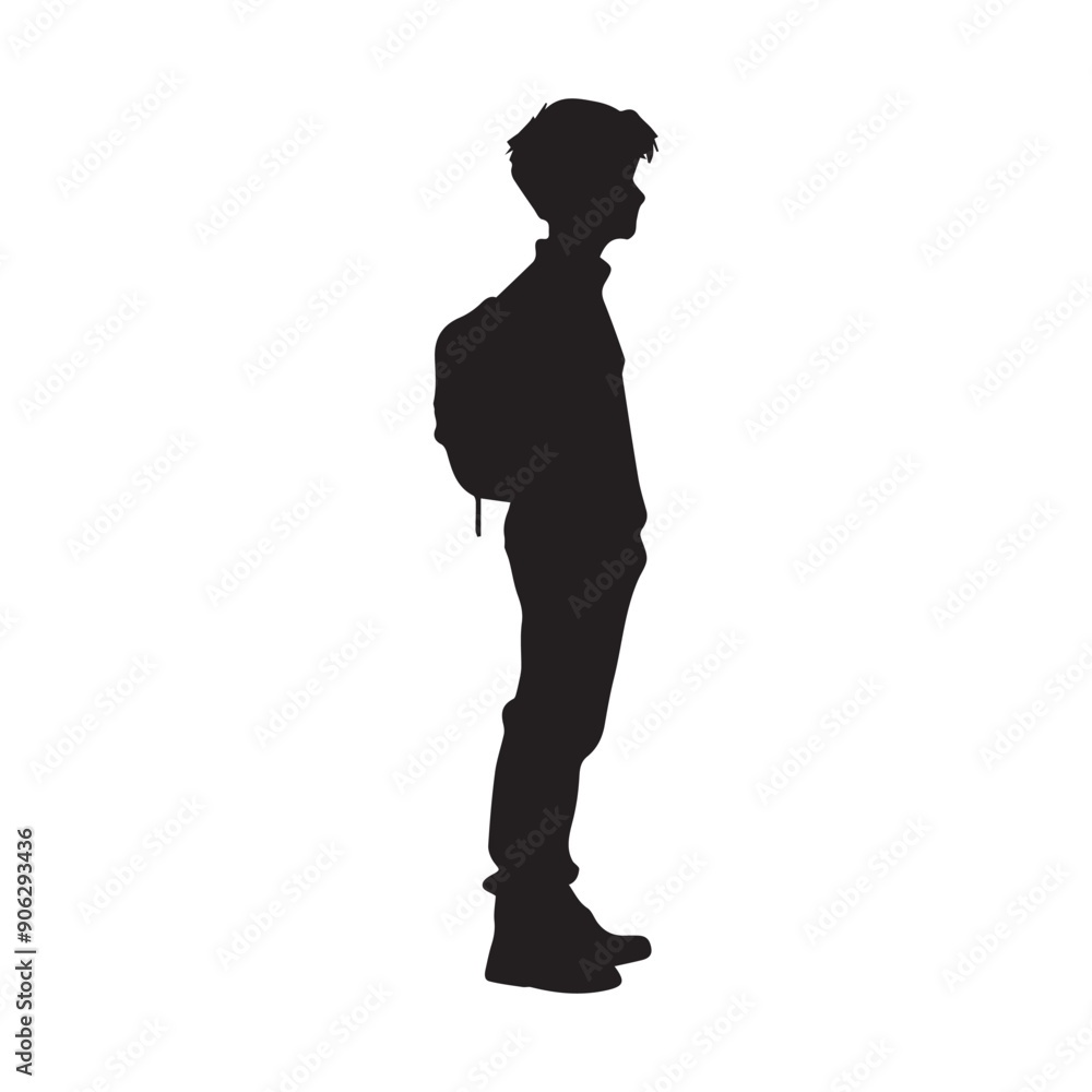 Students silhouette vector with white Background Students silhouette vector with white Background