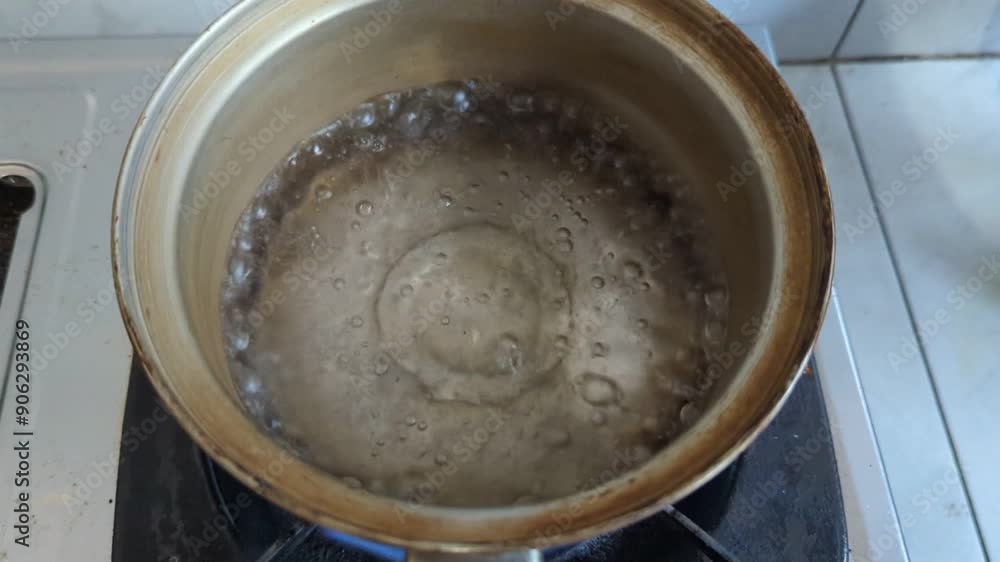 Pot of boiling water. Boiling water bubbles higher angel, cook, stock video. Pot of boiling water. Boiling water bubbles higher angel, cook, stock video.