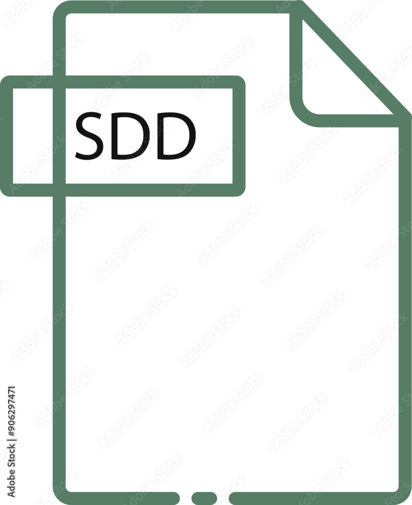 SDD File format minimal icon with black outline SDD File format minimal icon with black outline