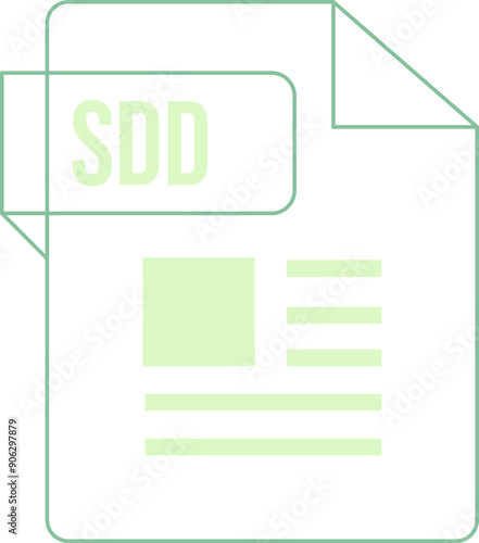 SDD icon inside transparent outline and sharp corners photo