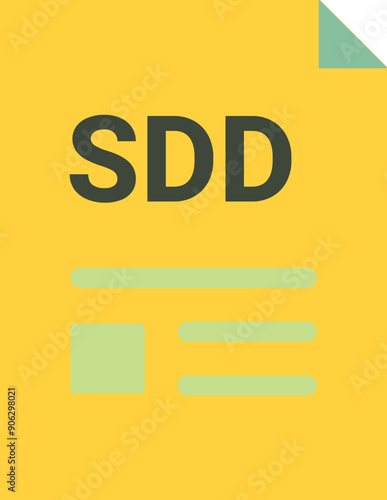 SDD with deep and minimal colors and folded icon