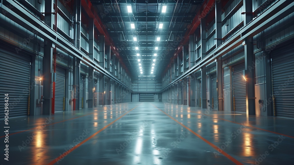 large bright and empty warehouse : Generative AI large bright and empty warehouse : Generative AI