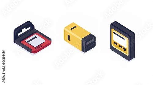 SD Card and Flashcard Icons on a White Background