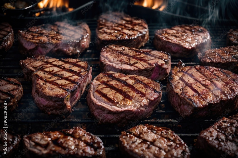 Beef steaks on the grill Beef steaks on the grill