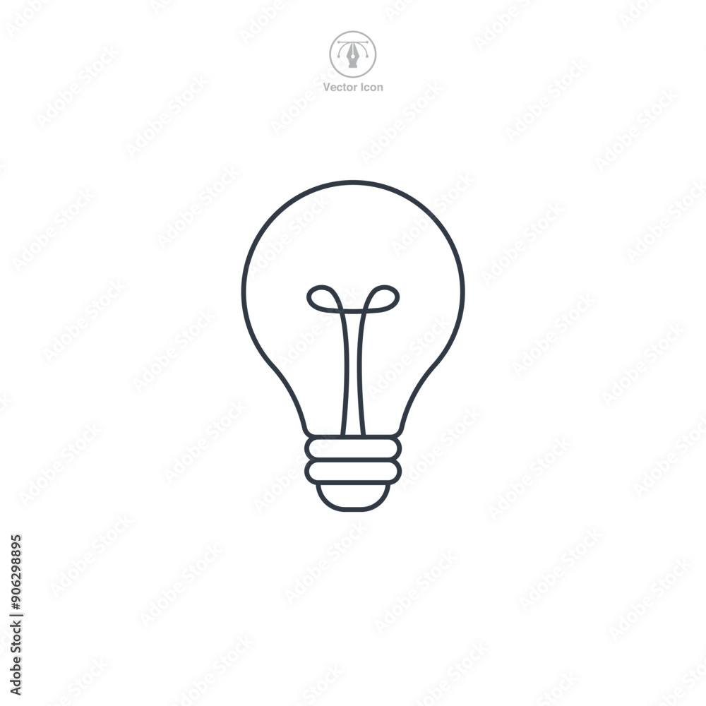 Light bulb icon symbol vector illustration isolated on white background Light bulb icon symbol vector illustration isolated on white background