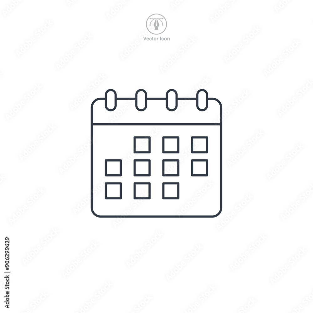 Calendar icon symbol vector illustration isolated on white background Calendar icon symbol vector illustration isolated on white background