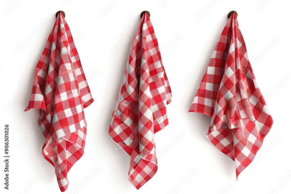 Obraz premium Red and White Checkered Towels