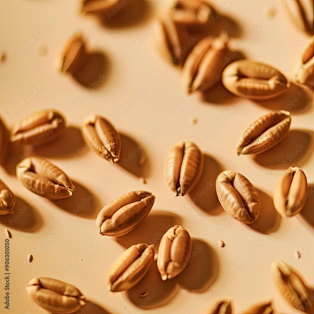 Textured Wheat Seeds with Warm Tones Textured Wheat Seeds with Warm Tones