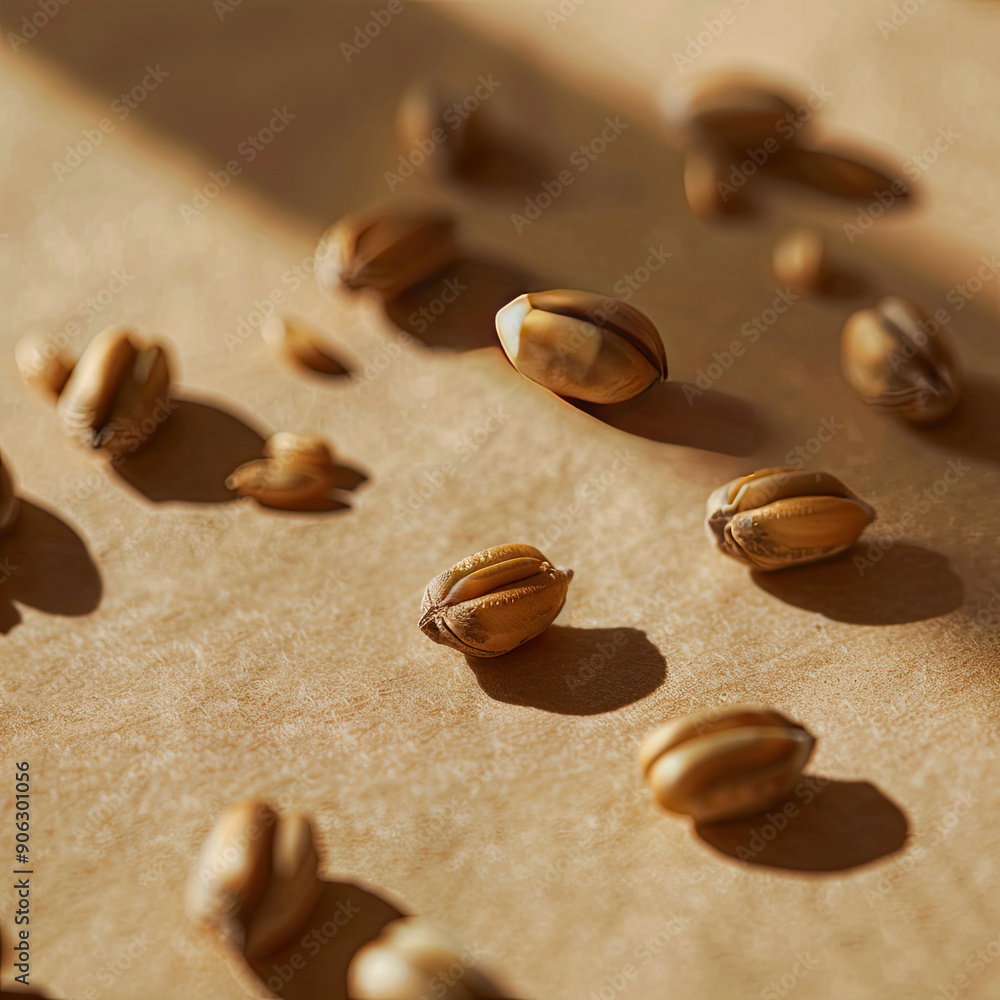 Rustic Wheat Seeds on Brown Gradient Rustic Wheat Seeds on Brown Gradient