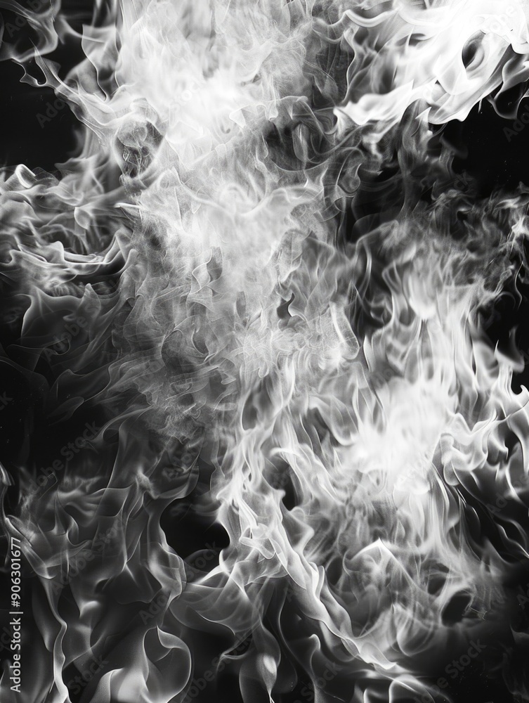 Obraz premium Black and White Fire Photo