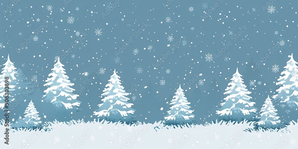 Tranquil Winter Wonderland Snow Covered Pines and Serene Sky Tranquil Winter Wonderland Snow Covered Pines and Serene Sky