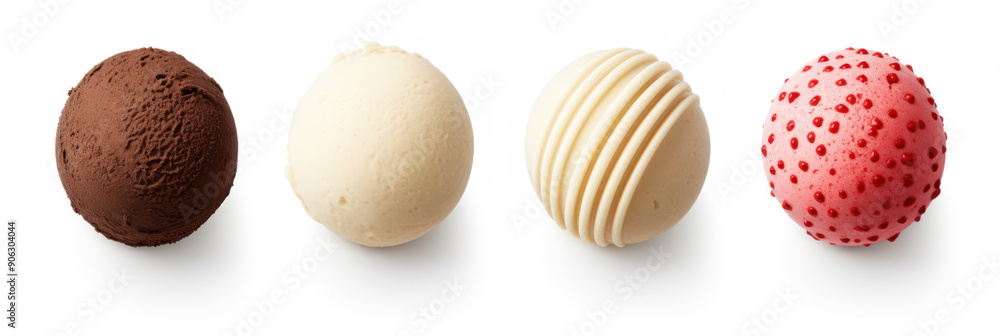 Fototapeta premium mix ice cream cone isolated