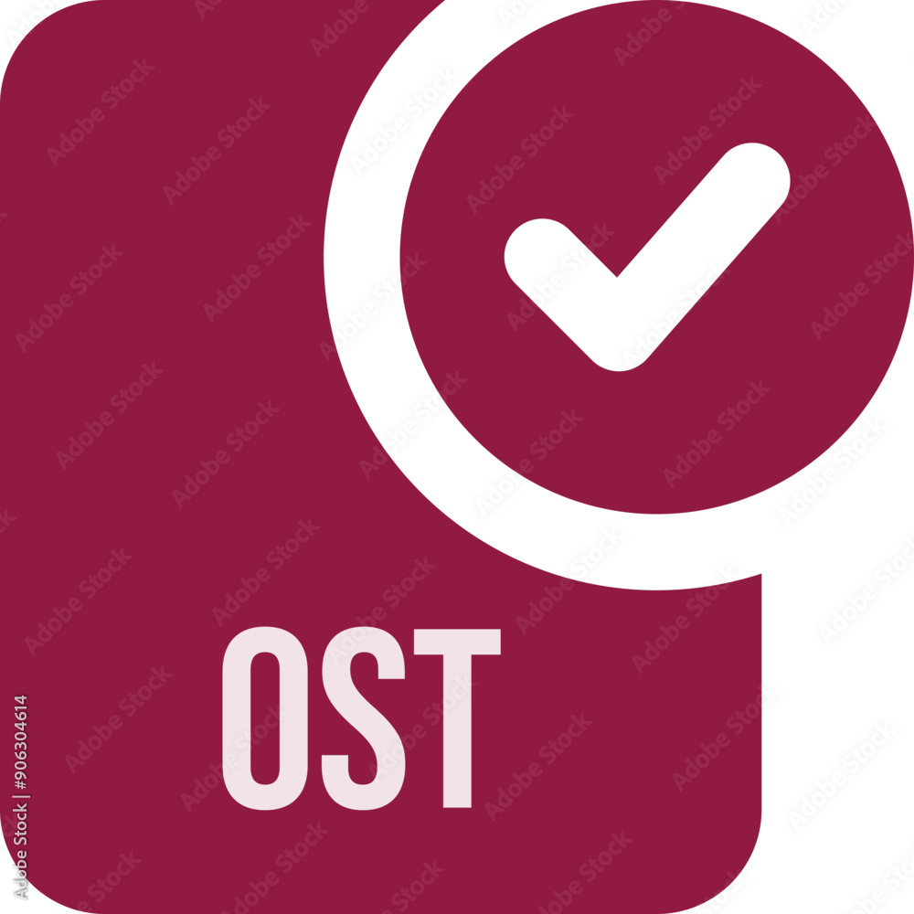 OST ip file icon with black checked mark OST ip file icon with black checked mark