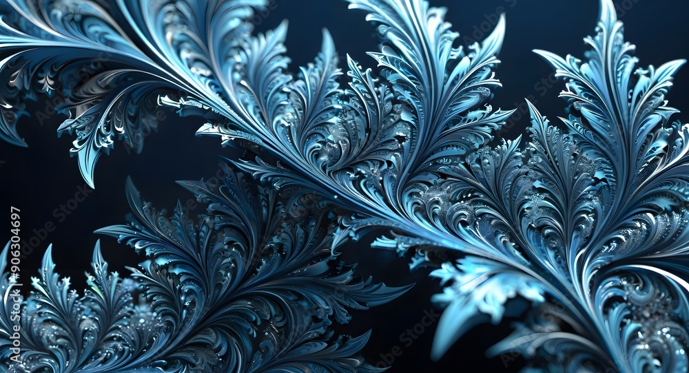 Abstract Fractal Blue Background Abstract Fractal Blue Background