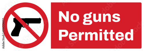 ISO prohibition safety signs v2 landscape_no gun permitted size 1/2 a4,a3,a2,a1	
