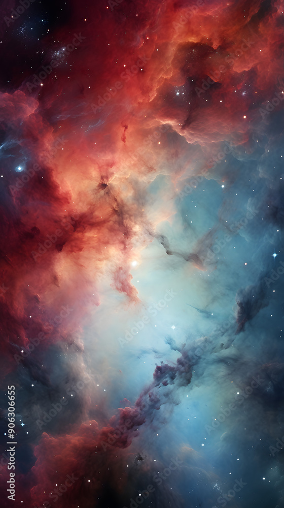 Fototapeta premium Digital colorful starry sky abstract graphic poster background