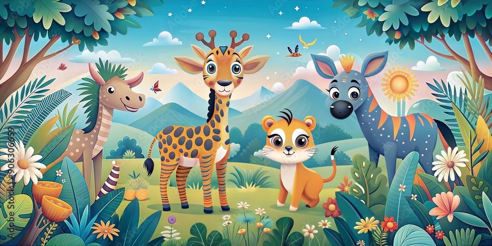 Fototapeta premium Animals background