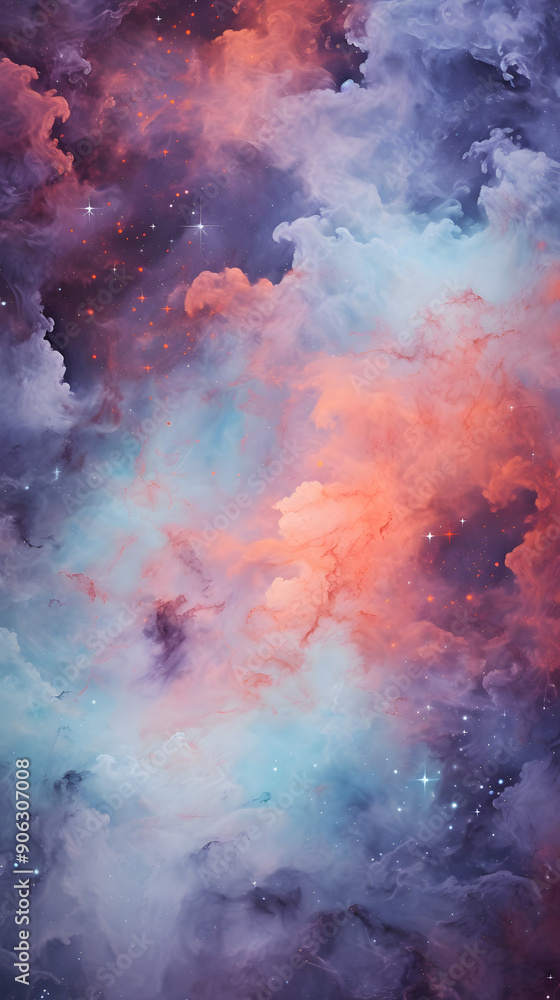 Digital colorful starry sky abstract graphic poster background