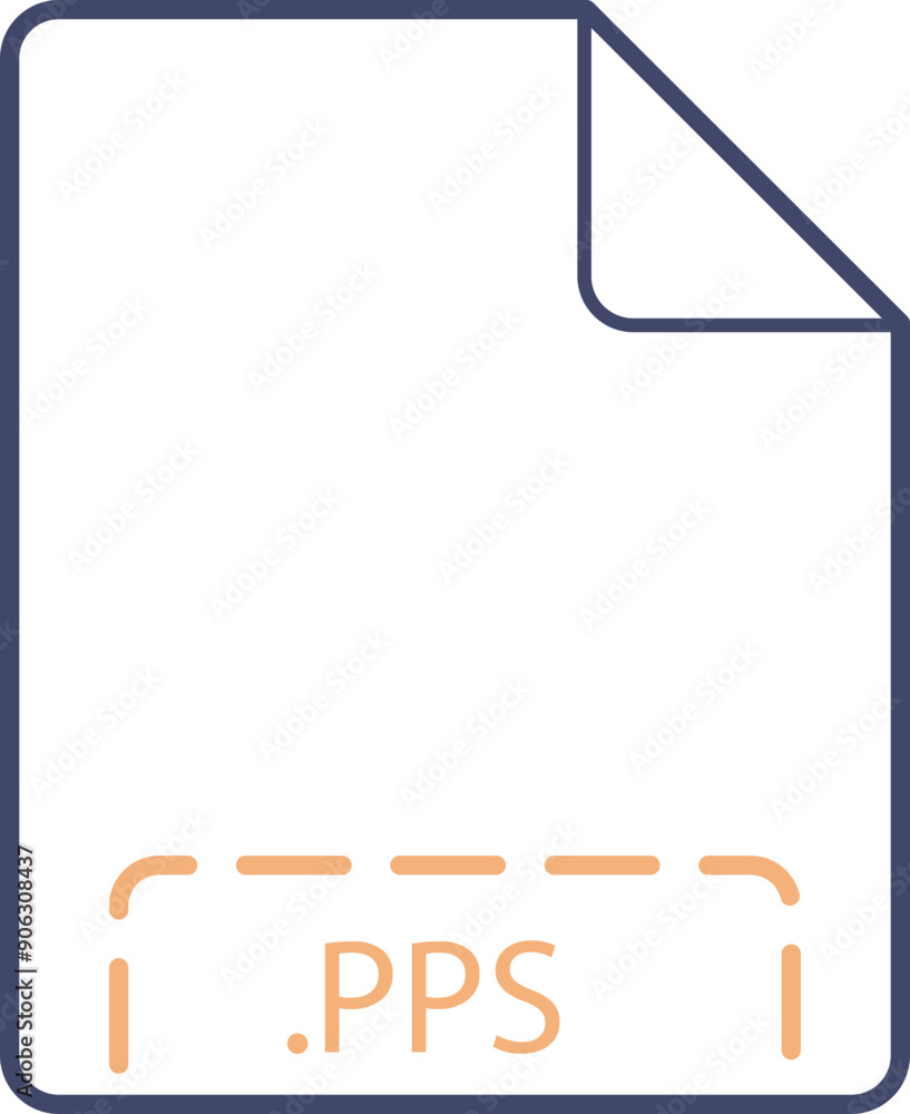 Obraz premium PPS File icon deep rounded outline