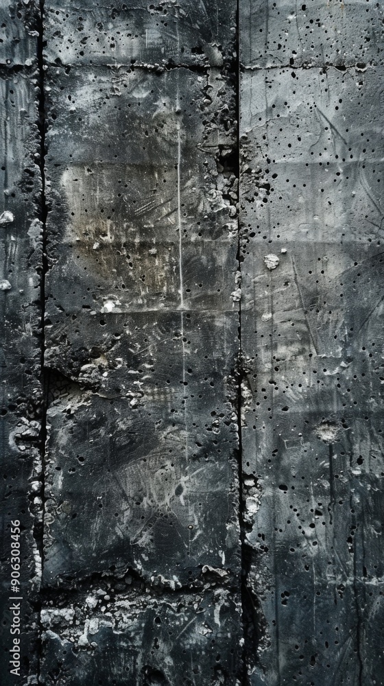 Obraz premium Abstract Textured Background of a Cement Wall in Deep Grey Shades, Conveying an Urban and Industrial Aesthetic