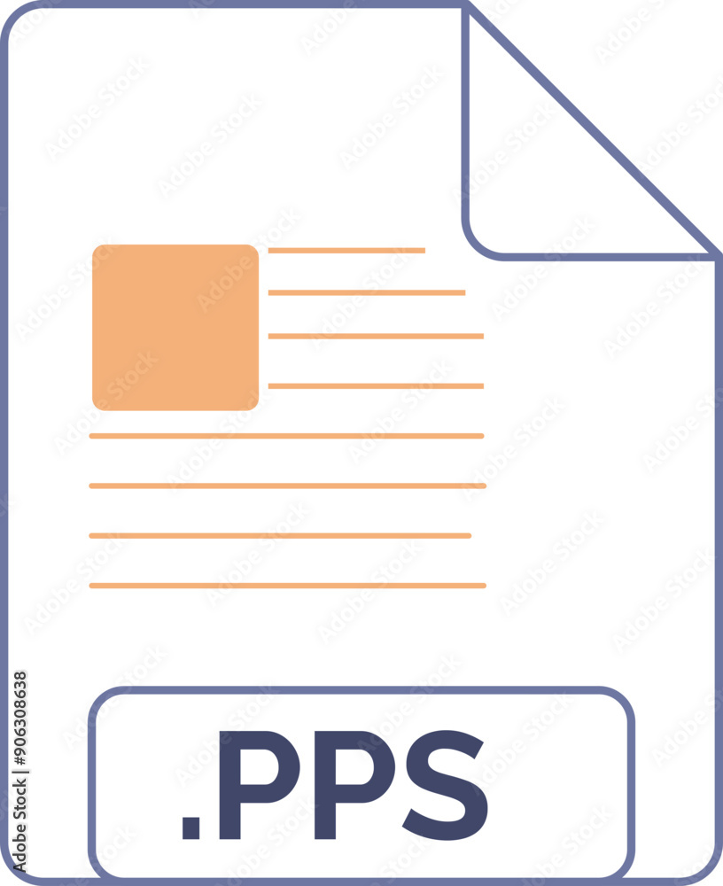 PPS File icon little lines outline PPS File icon little lines outline