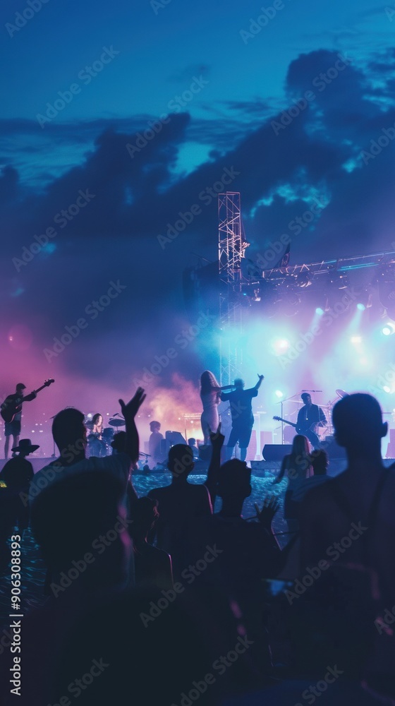 custom made wallpaper toronto digitalConcert with singer and band performing on lit stage