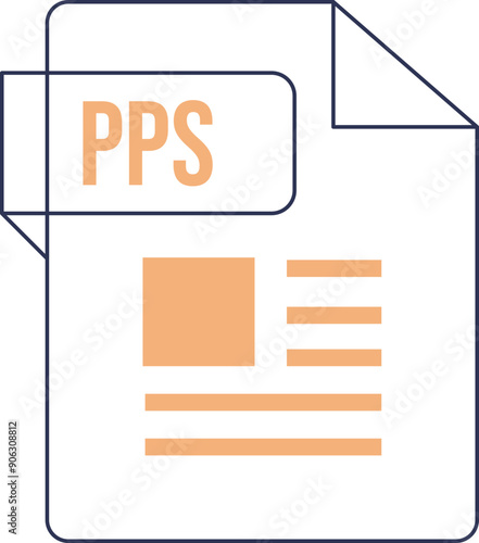 PPS icon inside transparent outline and sharp corners