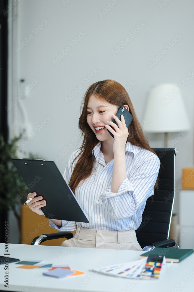 Asian woman, tablet and small business in e commerce, fashion or logistics in remote startup at home. female owner working thinking of the color of clothes in store success. Asian woman, tablet and small business in e commerce, fashion or logistics in remote startup at home. female owner working thinking of the color of clothes in store success.