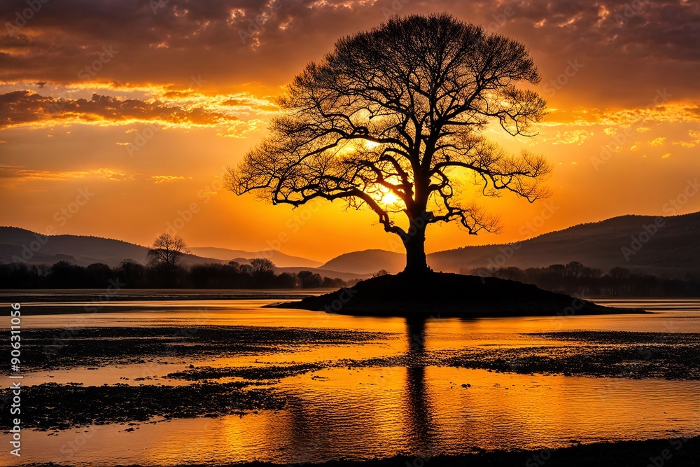 Solitary Sentinel of Twilight: An Ode to Nature's Serene Symphony Solitary Sentinel of Twilight: An Ode to Nature's Serene Symphony