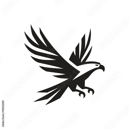 eagle logo, black and white illustration
