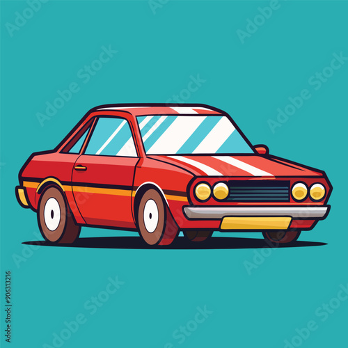 car flat vector design illustration