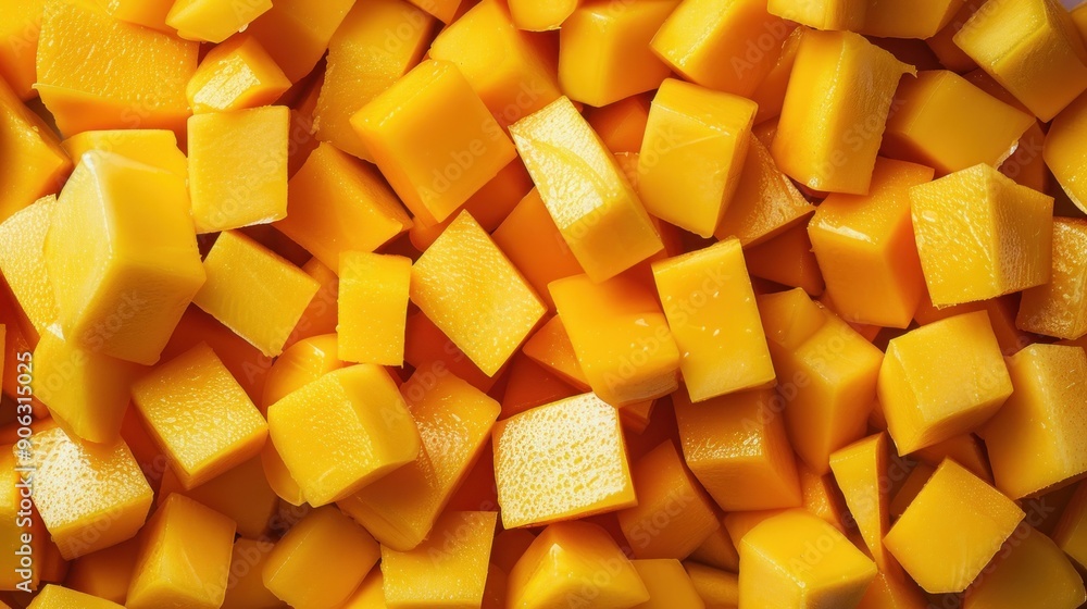 Close-up of Diced Mango Close-up of Diced Mango