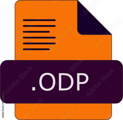 ODP File extension icon insidse fill with lines fill photo