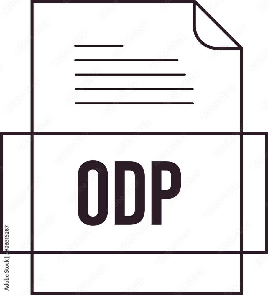 ODP File icon crisp thick outline sharp corners ODP File icon crisp thick outline sharp corners