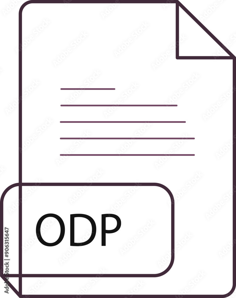 Fototapeta premium ODP File extension icobn crisp corners thick outline
