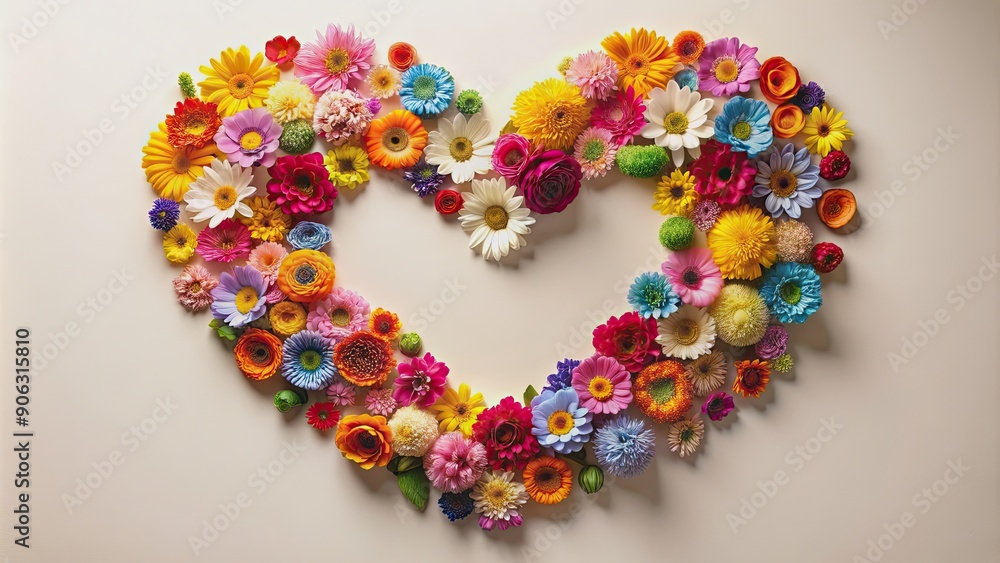 of a heart shape made of colorful flowers , love, romance, valentine's day, spring, blooming, floral, bouquet, vibrant of a heart shape made of colorful flowers , love, romance, valentine's day, spring, blooming, floral, bouquet, vibrant