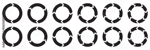 rotation arrow in circle set. infographics design element collection