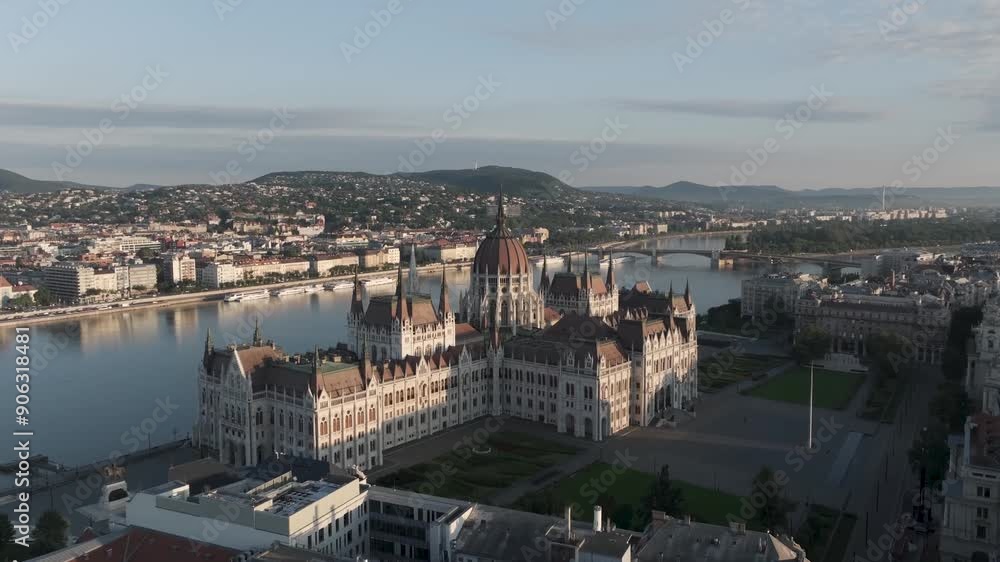 Aerial panorama drone view of Budapest city centre with beautiful architecture. Aerial panorama drone view of Budapest city centre with beautiful architecture.