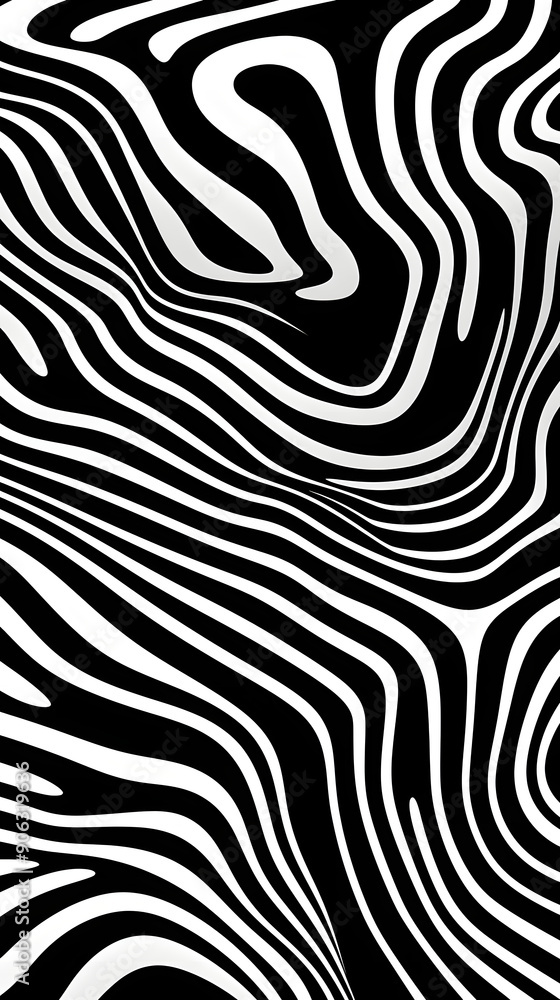 Digital black and white curve zebra pattern geometric abstract graphics poster background Digital black and white curve zebra pattern geometric abstract graphics poster background