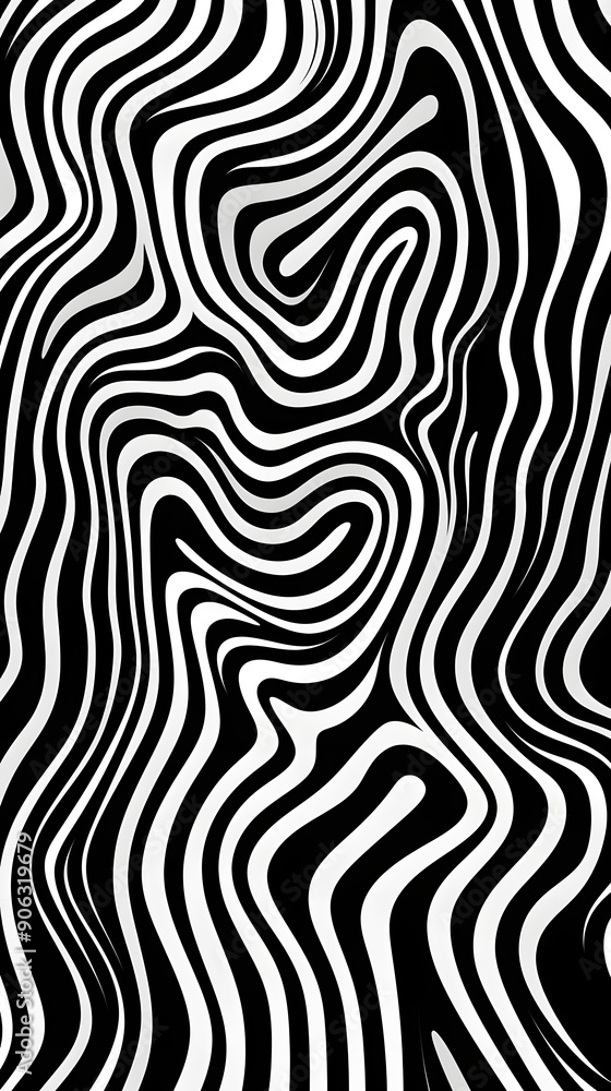 Digital black and white curve zebra pattern geometric abstract graphics poster background Digital black and white curve zebra pattern geometric abstract graphics poster background