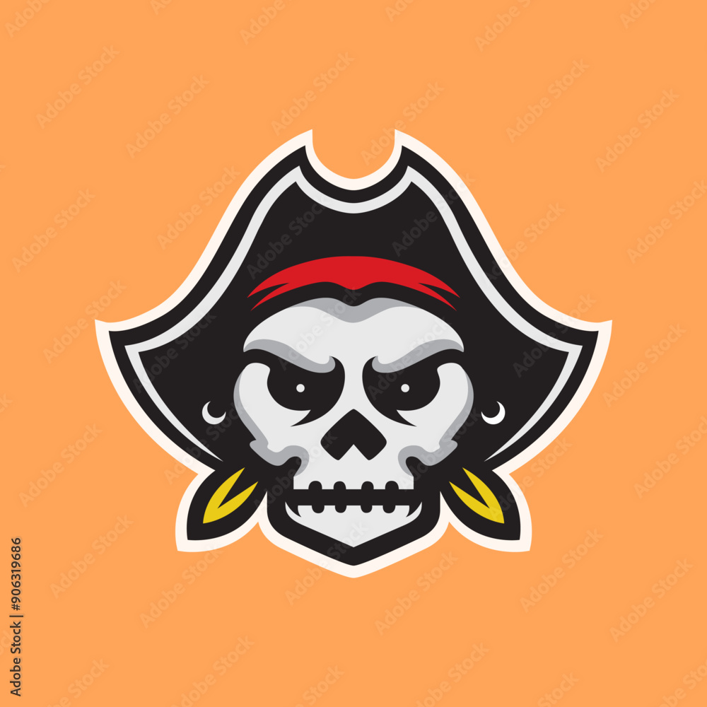 skull pirate head cartoon mascot logo design vector skull pirate head cartoon mascot logo design vector