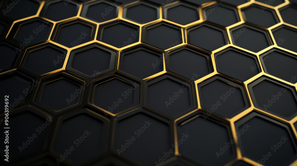 A black background with a gold honeycomb pattern. The geometric gold design adds a touch of modern luxury to the sophisticated black surface. A black background with a gold honeycomb pattern. The geometric gold design adds a touch of modern luxury to the sophisticated black surface.