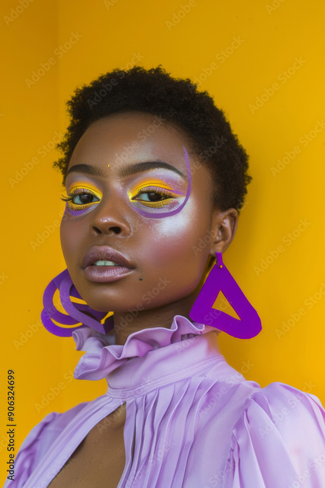 Bunte Eleganz vor gelbem Hintergrund Bunte Eleganz vor gelbem Hintergrund