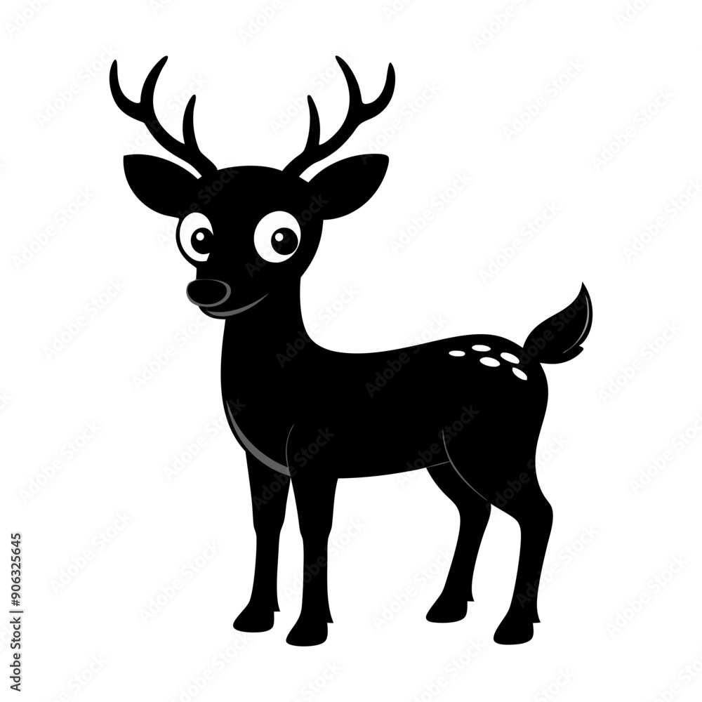 Deer Silhouette Vector Illustration White Background Deer Silhouette Vector Illustration White Background