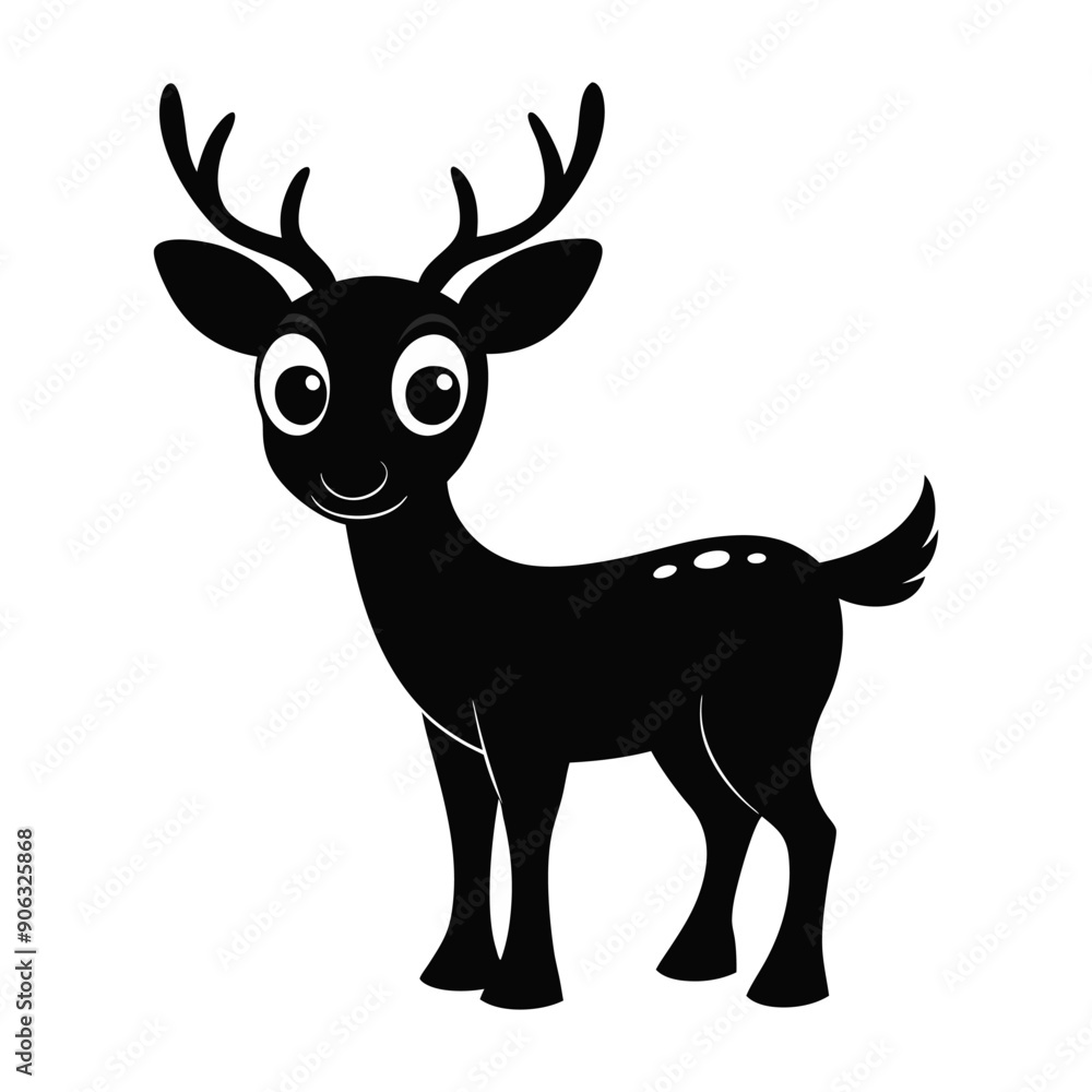 Deer Silhouette Vector Illustration White Background Deer Silhouette Vector Illustration White Background