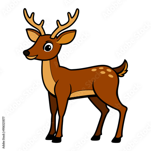 Deer Silhouette Vector Illustration White Background