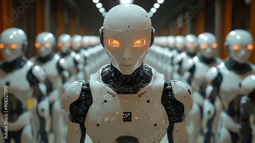 Wallpaper Mural AI-driven robotic assembly line, symbolizing automation in the new economy. Torontodigital.ca